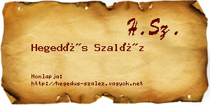 Hegedűs Szaléz névjegykártya